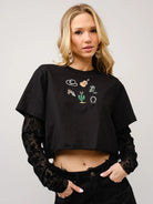 Howdy Honey Velvet Burn Out Crop Top - Deadwood South Boutique & Company LLC