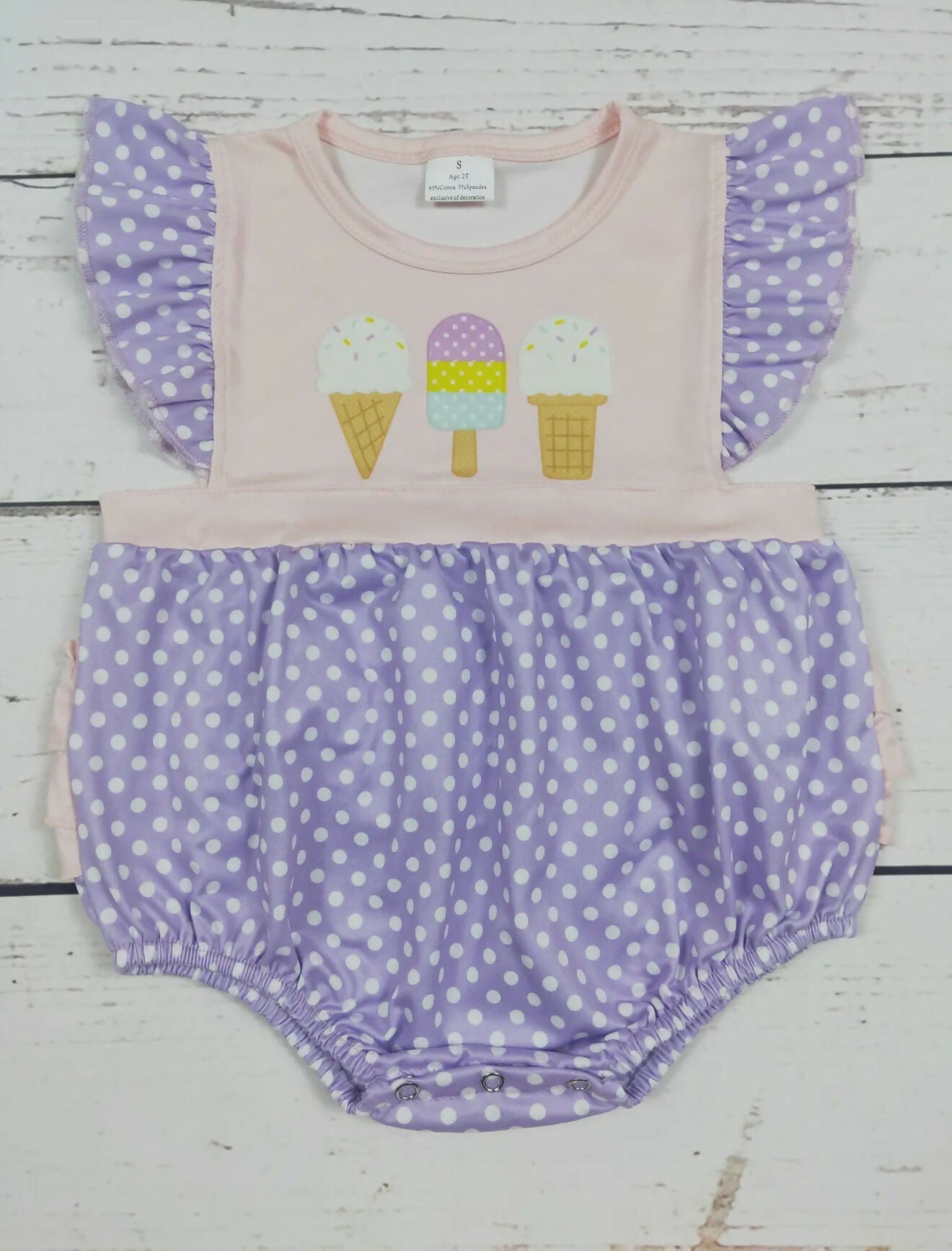 Ice Cream Bubble Outfit w/ruffle’s - Deadwood South Boutique & Company LLC