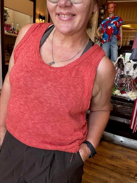 Jaded Gypsy Burnt Orange Knit Tank - Deadwood South Boutique & Company LLC