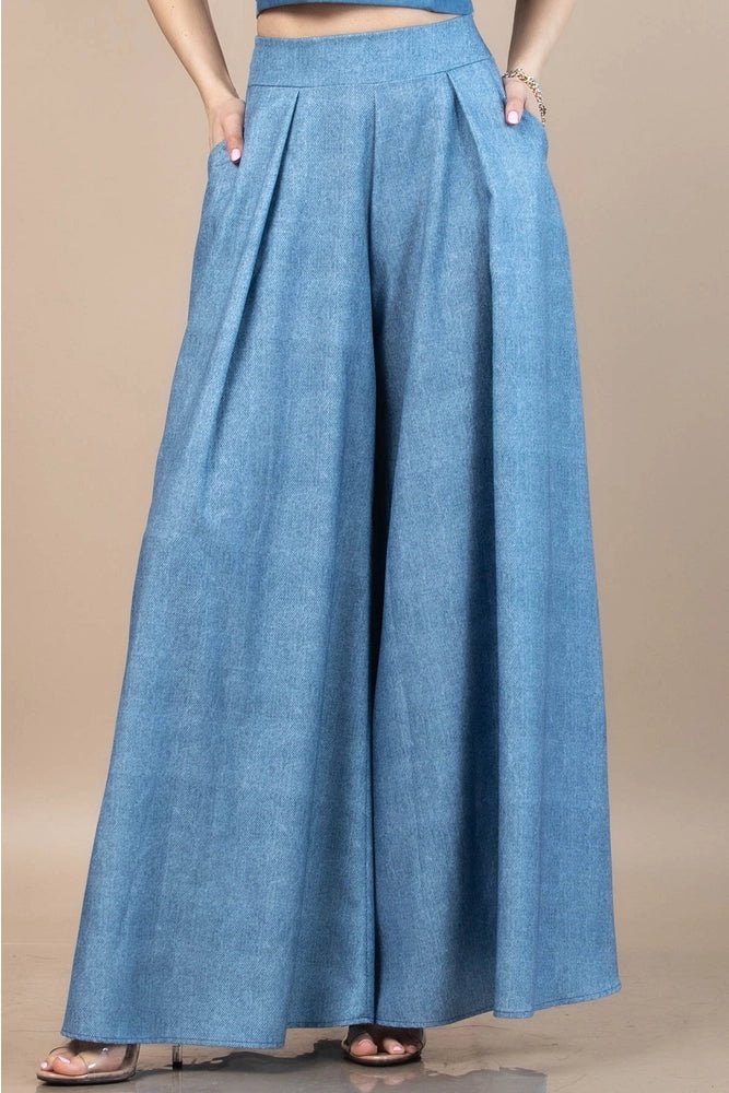 Jessica Denim Wide Leg Palazzo Pants - Deadwood South Boutique & Company LLC