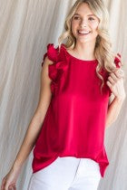 Red in Me Frills Top