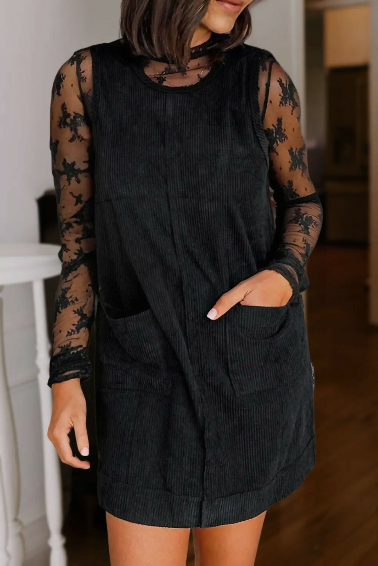 Karson Corduroy Sleeveless Mini Dress - Deadwood South Boutique & Company LLC