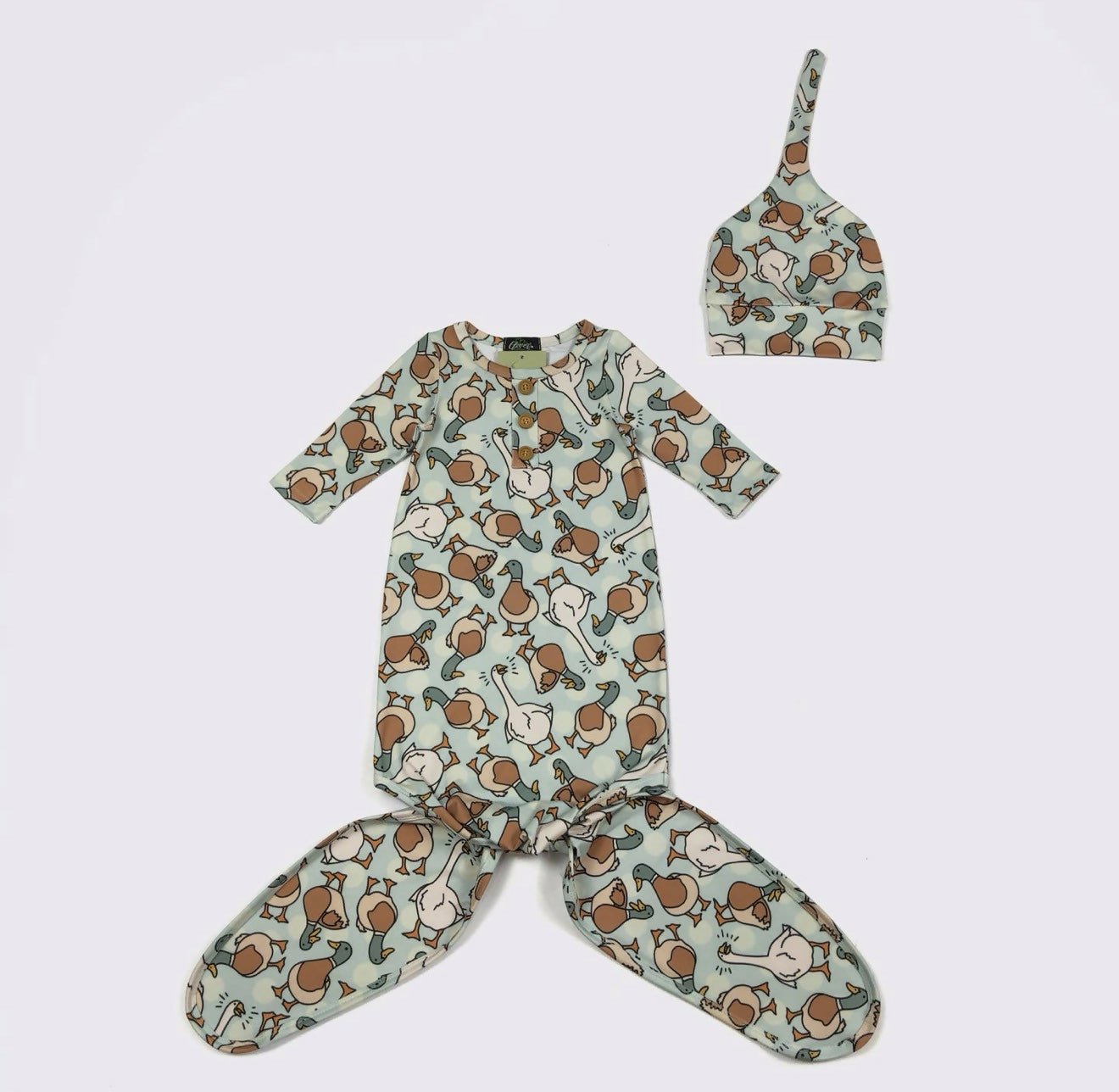 Knotted Baby Gowns w/cap - Deadwood South Boutique & Company LLC