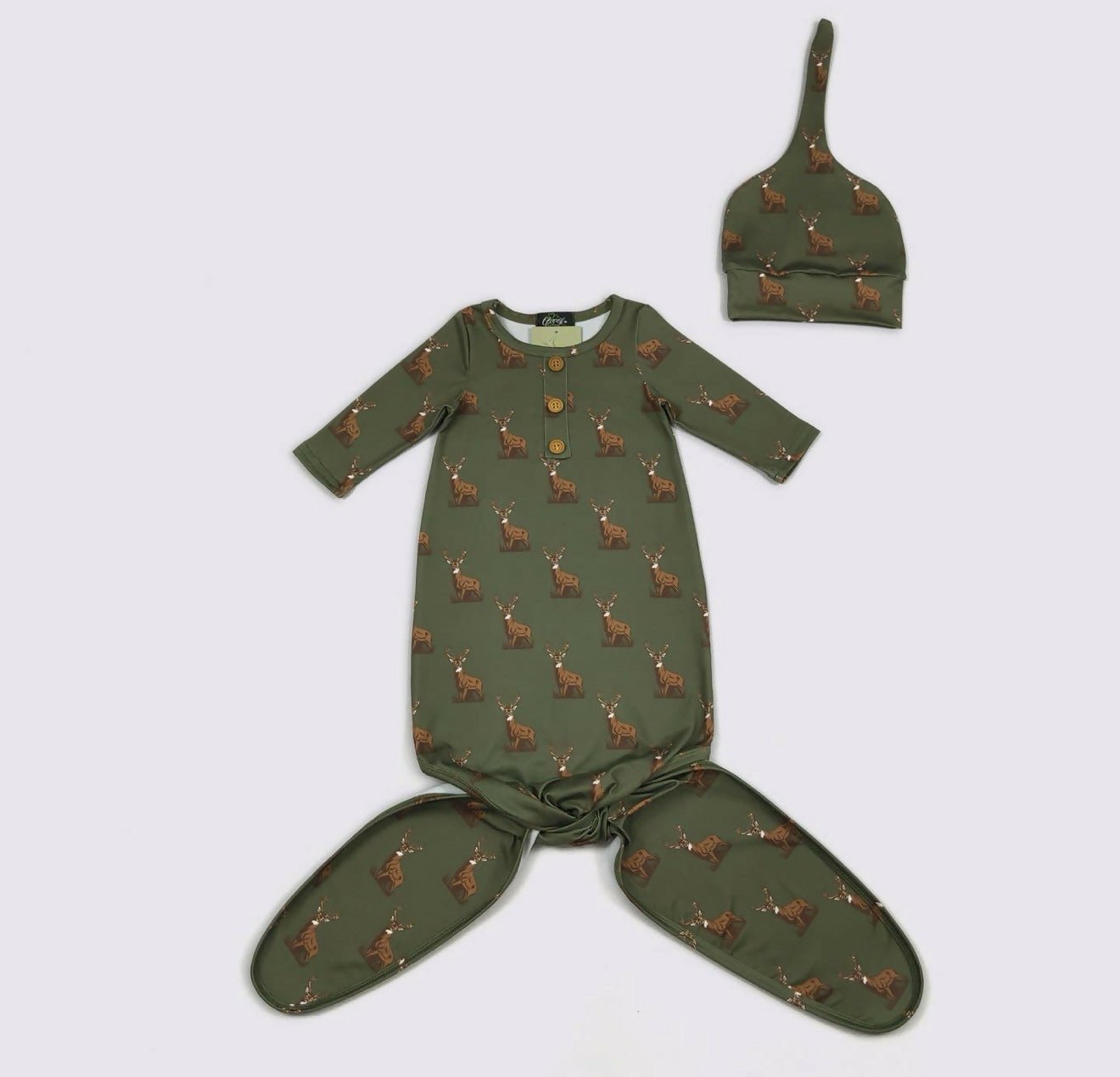 Knotted Baby Gowns w/cap - Deadwood South Boutique & Company LLC