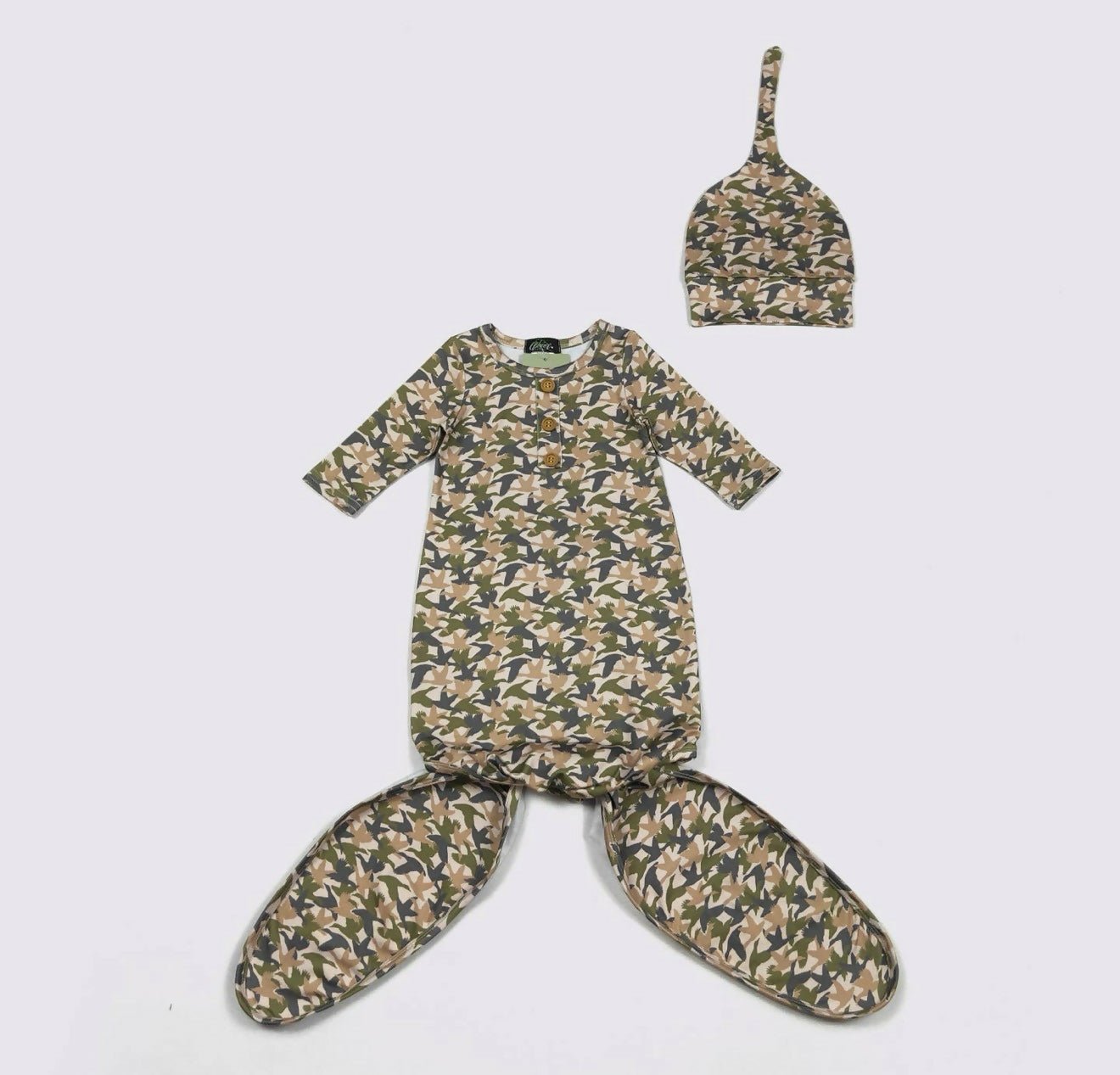 Knotted Baby Gowns w/cap - Deadwood South Boutique & Company LLC