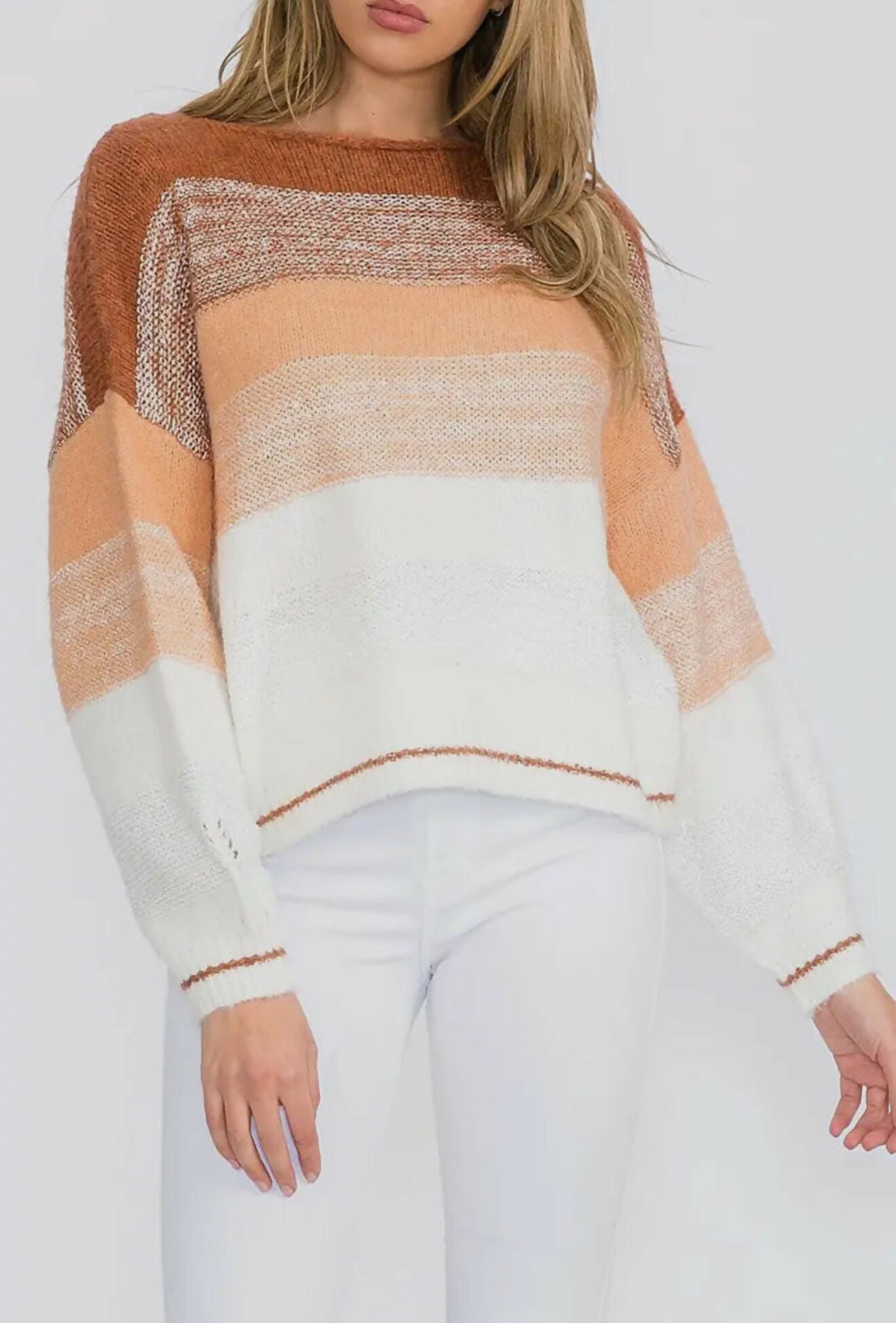 Krissy Boat Neck Colorblock Sweater - Deadwood South Boutique & Company LLC