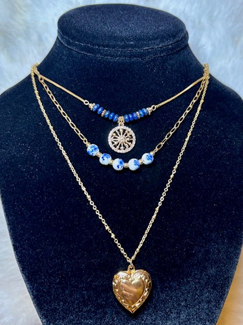 Layered Heart & Bead Necklace Set - Deadwood South Boutique & Company LLC