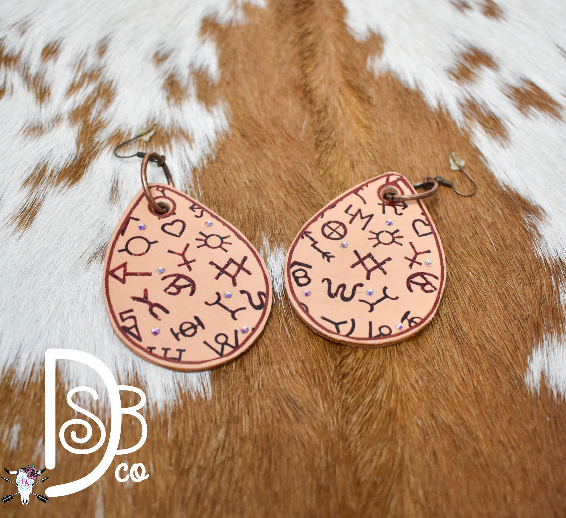 Leather Teardrop Earrings - Deadwood South Boutique & Company LLC