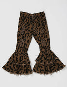 Leopard Distressed Double Layered Girl Jeans - Deadwood South Boutique & Company LLC