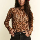 Leopard Mesh Longsleeve Top - Deadwood South Boutique & Company LLC
