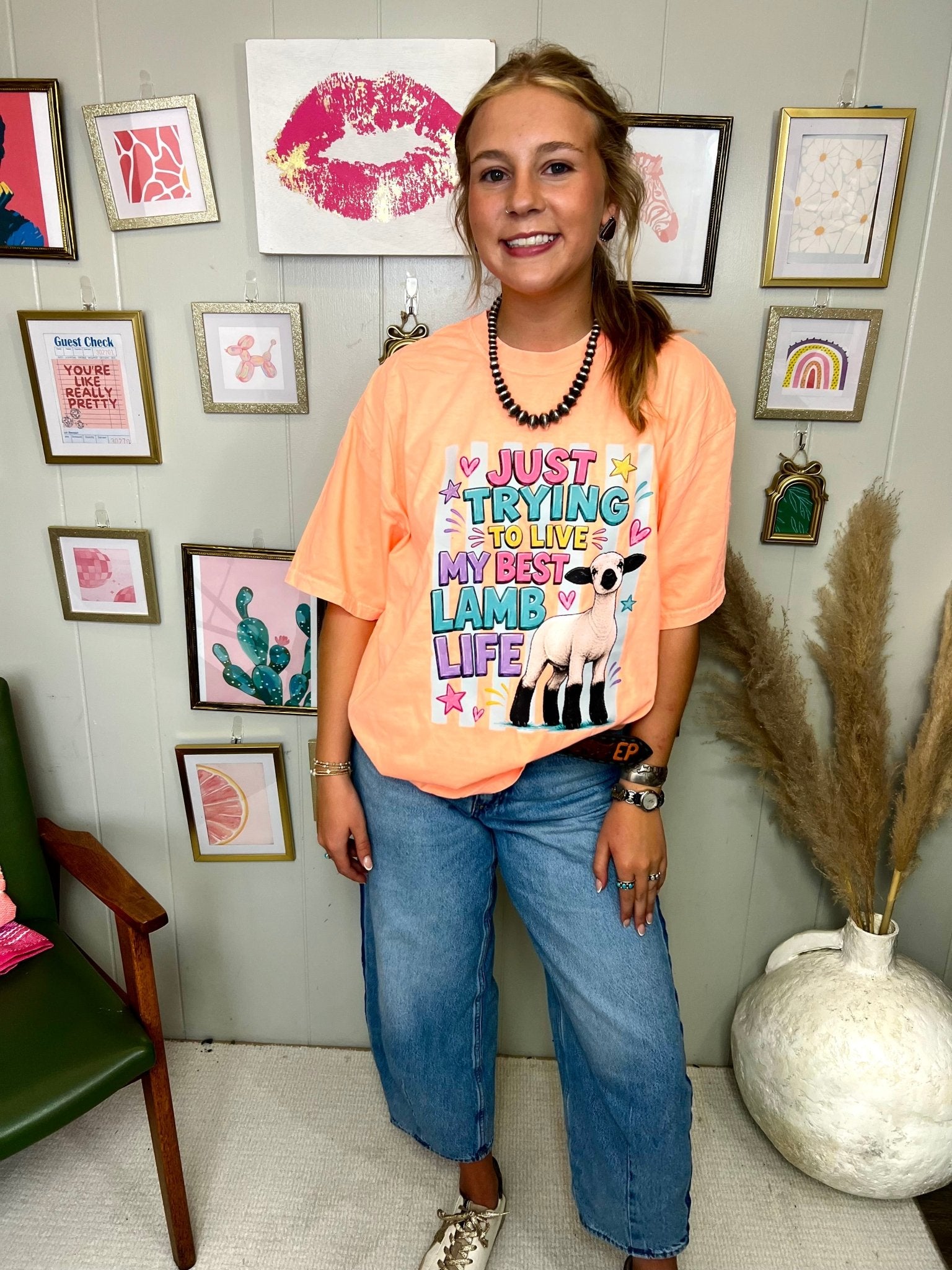 Livin' My Best Lamb Life Graphic Tee - Deadwood South Boutique & Company LLC