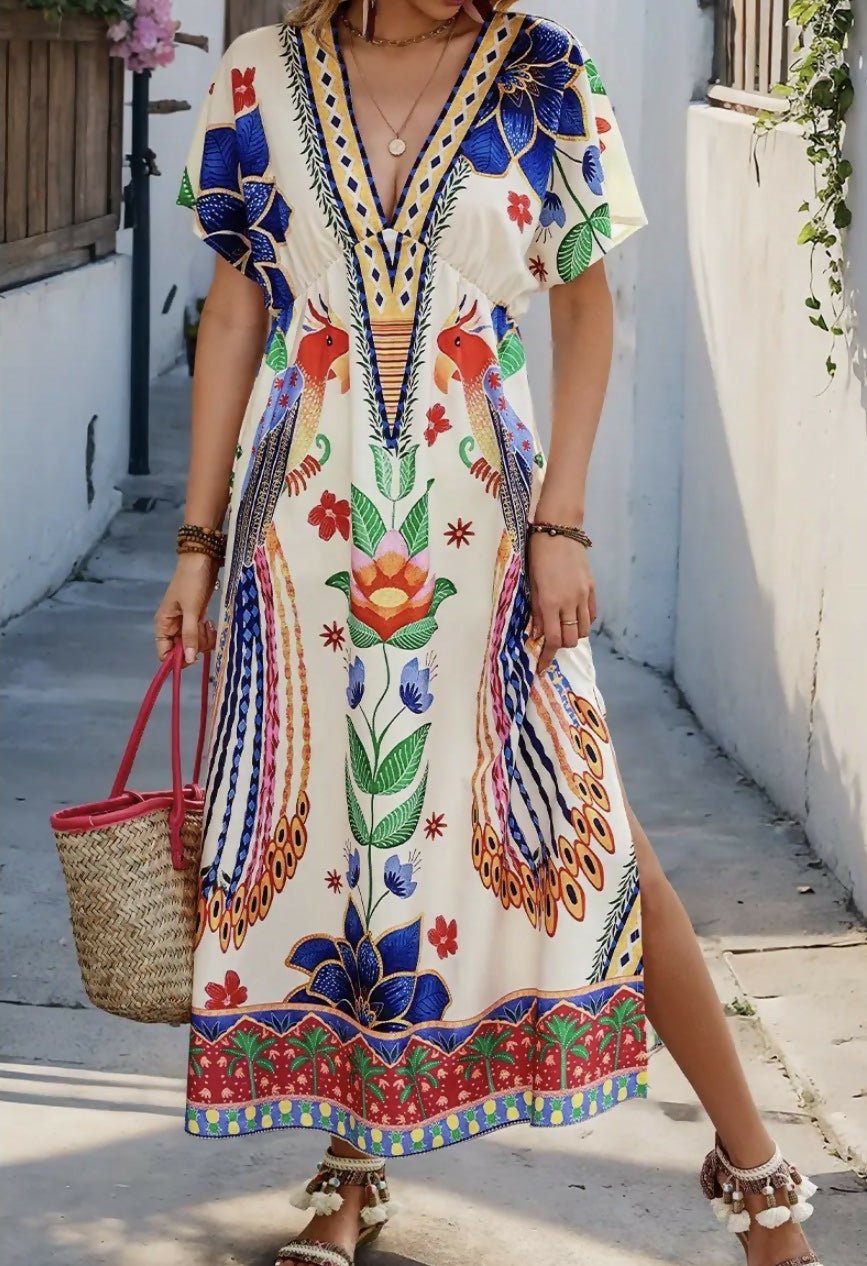 Living Life Floral V - Neck Dress - Deadwood South Boutique & Company LLC