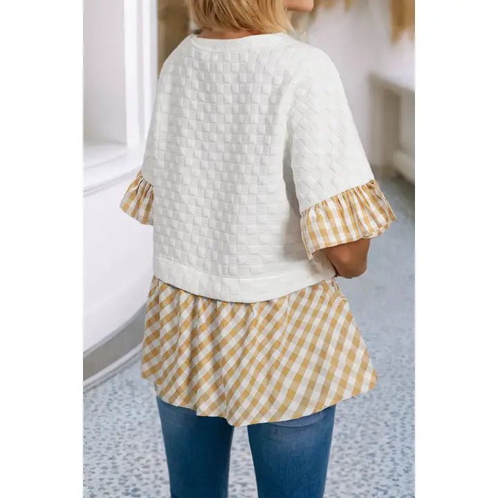 Lollie Patchwork Casual Shift Top - Deadwood South Boutique & Company LLC