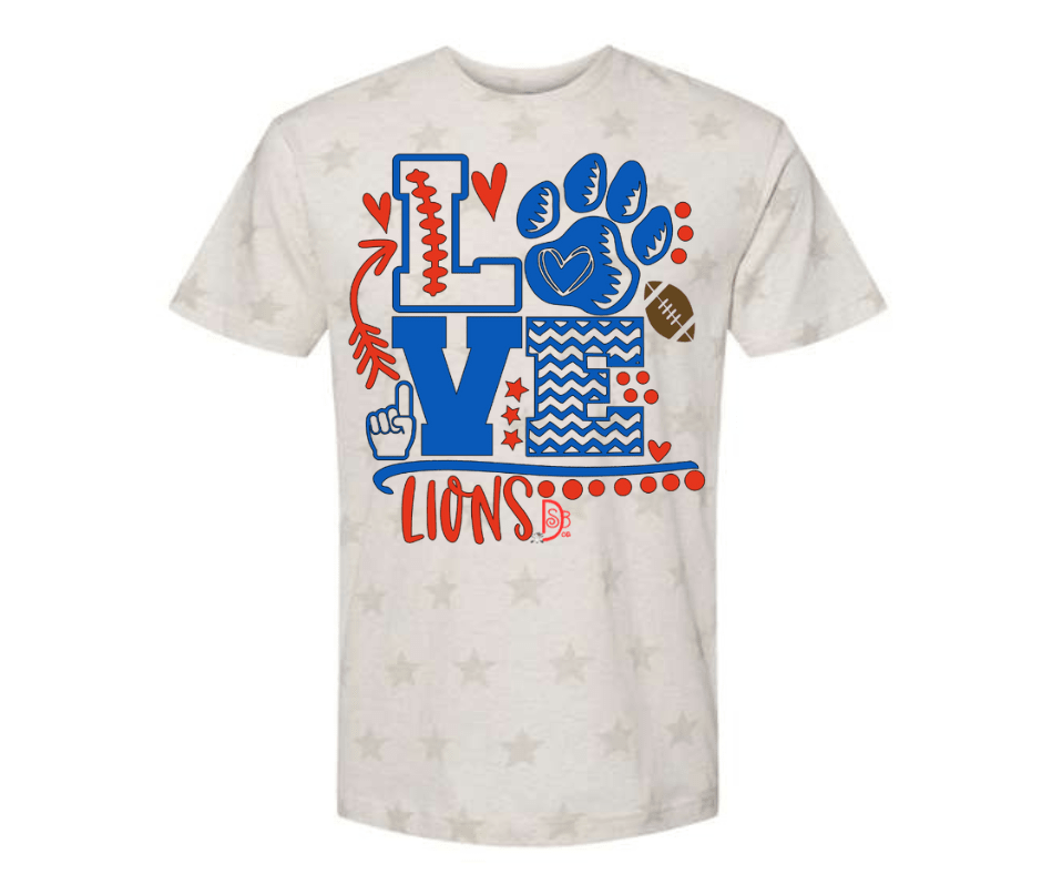 Love The Lions Star Tee - Deadwood South Boutique & Company LLC
