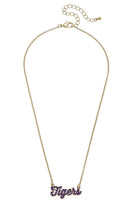 LSU Tigers Pave Autograph Enamel Necklace in Purple - Deadwood South Boutique & Company LLC