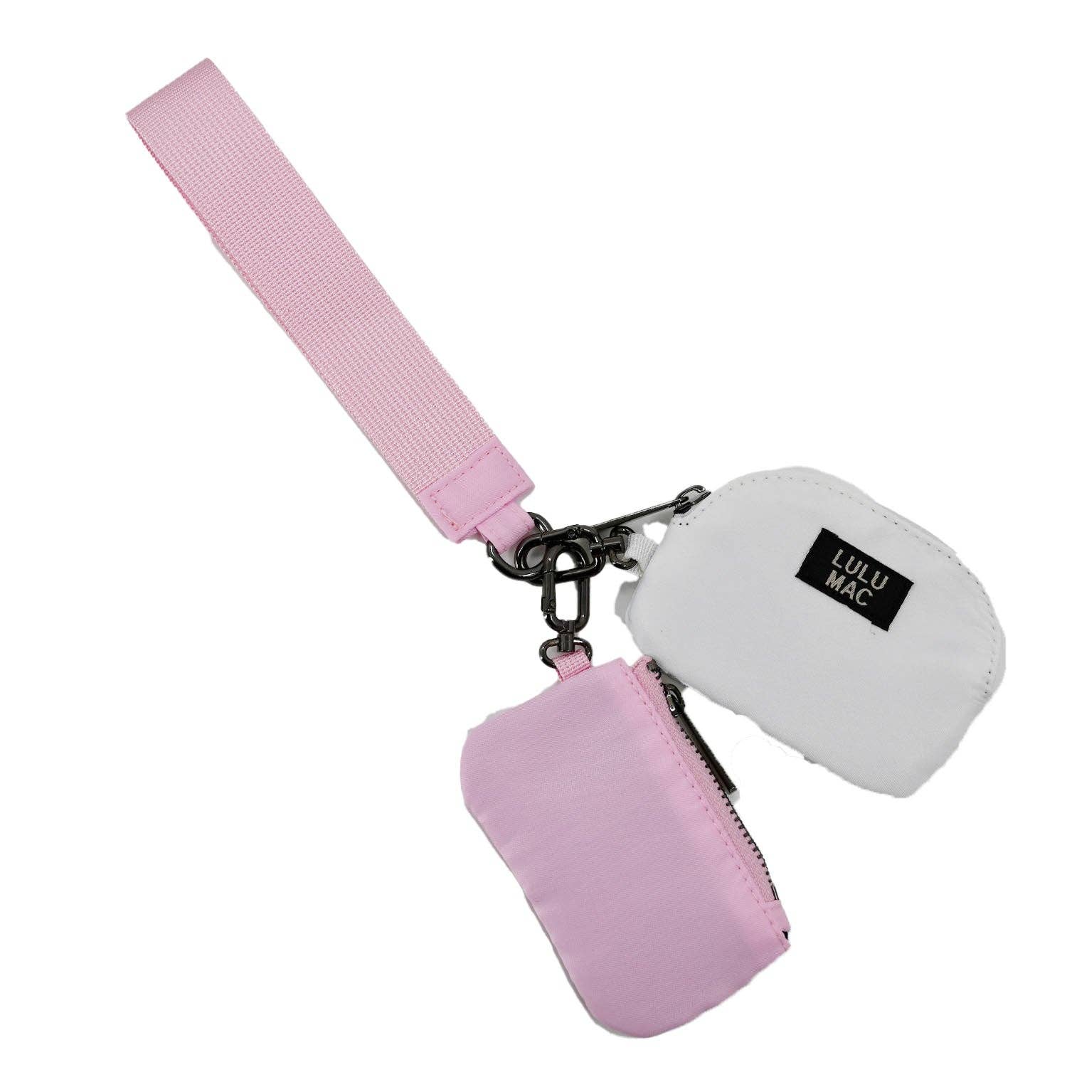 LuLu Mac Lt. Pink/White Lulu Mac Double Pouch Wristlets - Deadwood South Boutique & Company LLC