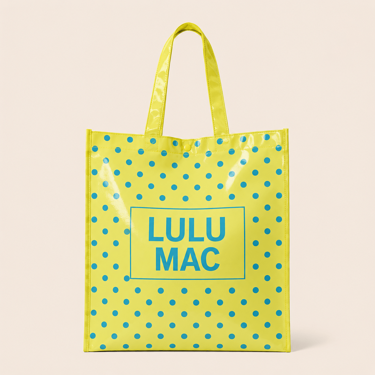 LuLu Mac REUSABLE TOTE -BUTTER BLUE DOT - Deadwood South Boutique & Company LLC