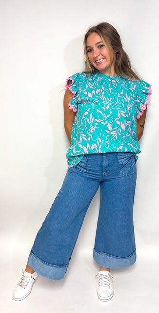 Maggie Aqua Top - Deadwood South Boutique & Company LLC