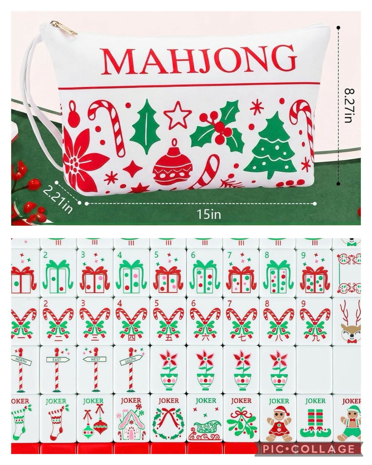 Mahjong Christmas Tile Set - Deadwood South Boutique & Company LLC