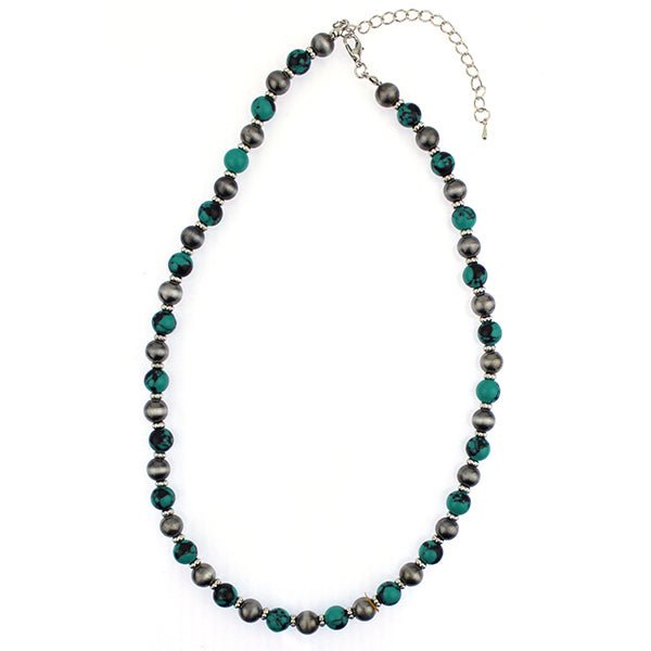 Marcy May Silver Pearl & Turquoise Fashion Necklace - Deadwood South Boutique & Company LLC