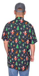 Men's 8 - Bit Santa Button Down Shirt - Deadwood South Boutique & Company LLC