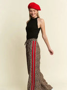 Millie Leopard Contrast Trouser Pant - Deadwood South Boutique & Company LLC