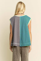 Mixed-Stripe Colorblock Sleeveless Pocket Top - Deadwood South Boutique & Company LLC