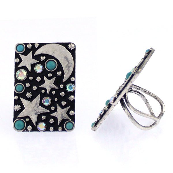 Moon & Stars Fashion Ring - Deadwood South Boutique & Company LLC
