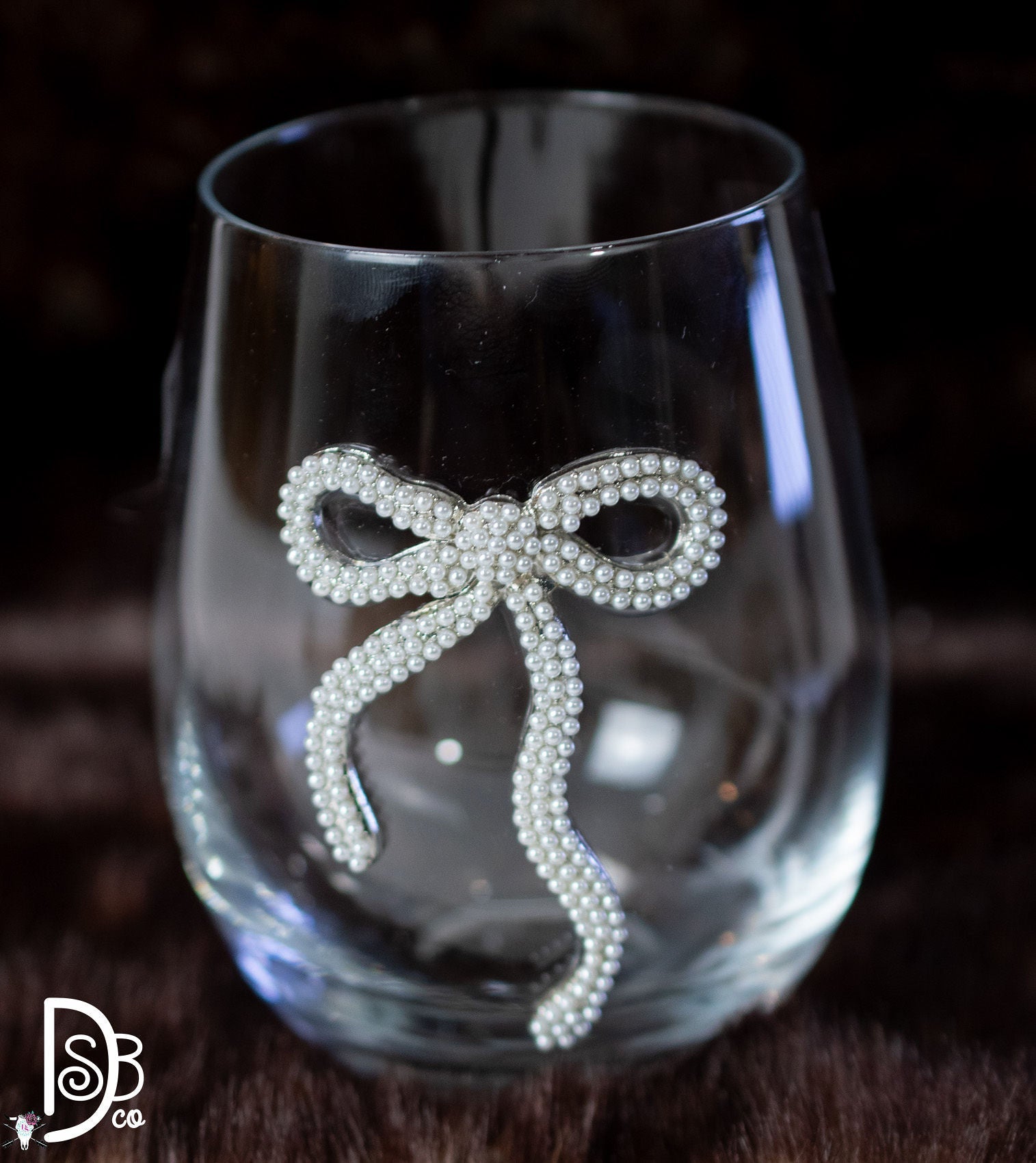 Mud Pie Beaded Bow Wine Glasses - Deadwood South Boutique & Company LLC