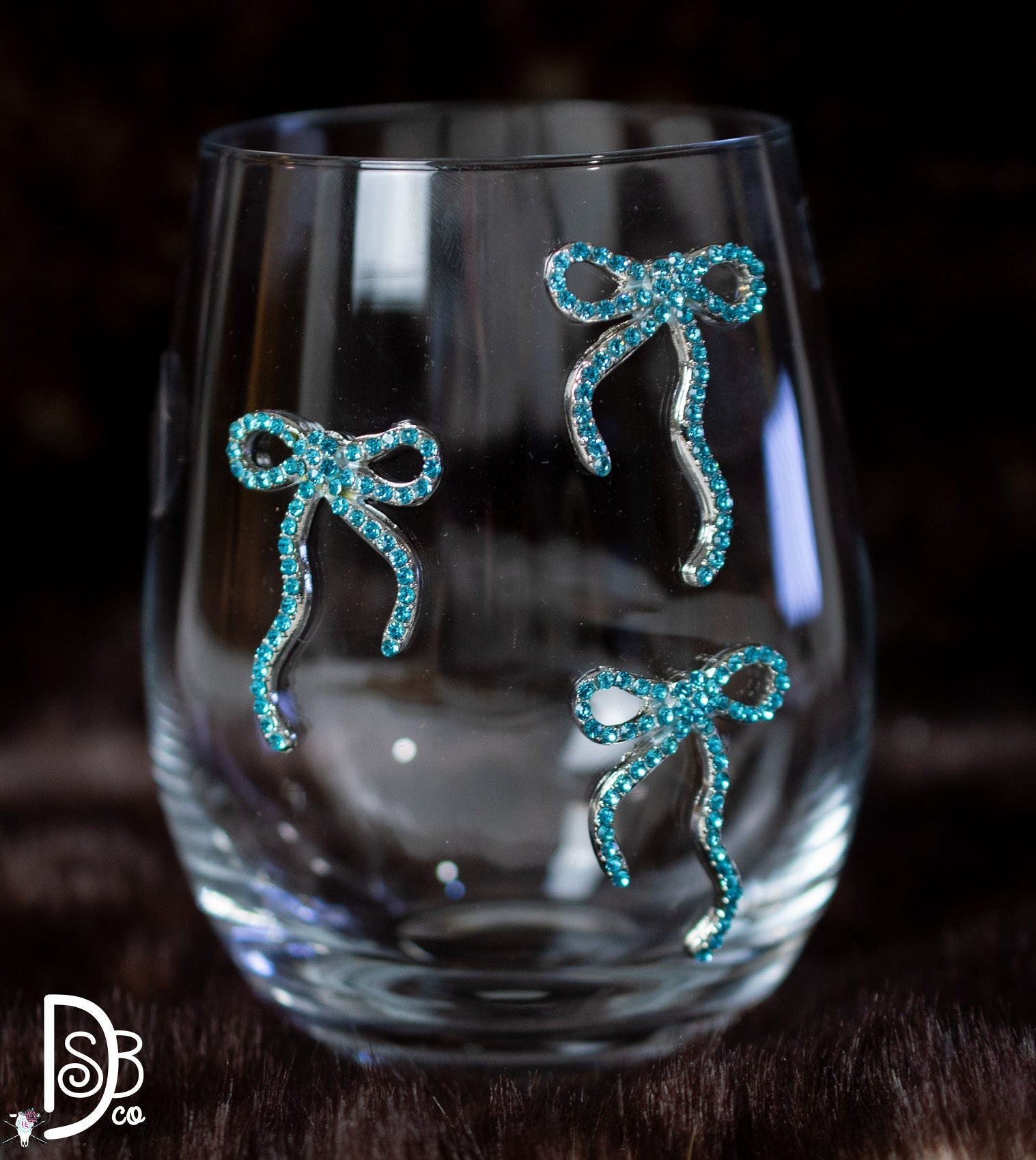 Mud Pie Beaded Bow Wine Glasses - Deadwood South Boutique & Company LLC