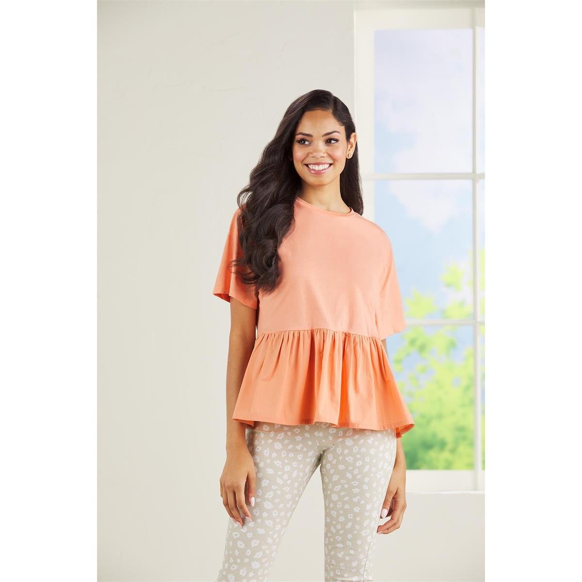 Mud Pie Coral Fallon Peplum Top - Deadwood South Boutique & Company LLC