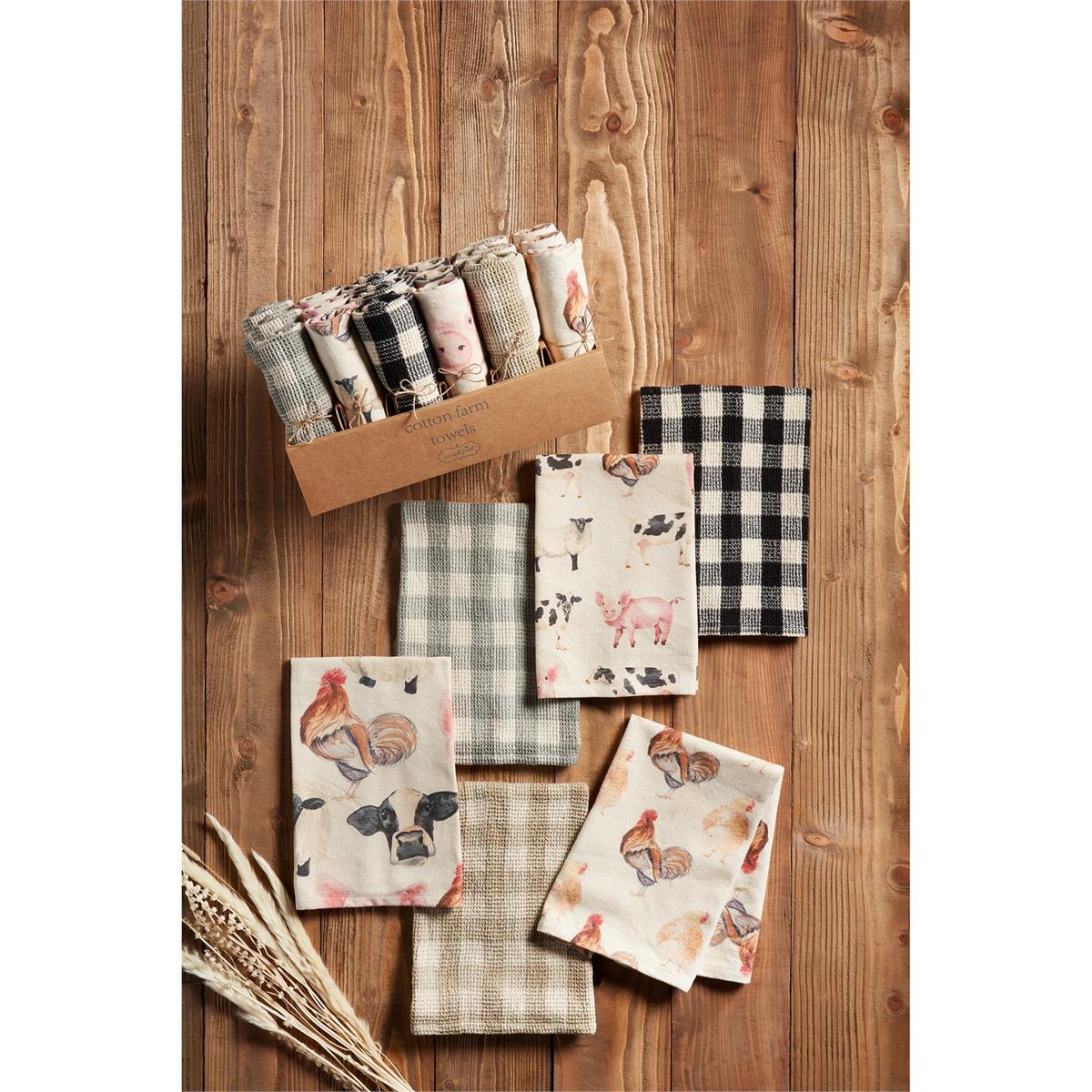 Mud Pie Farm Animal & Checkered Towels - Deadwood South Boutique & Company LLC