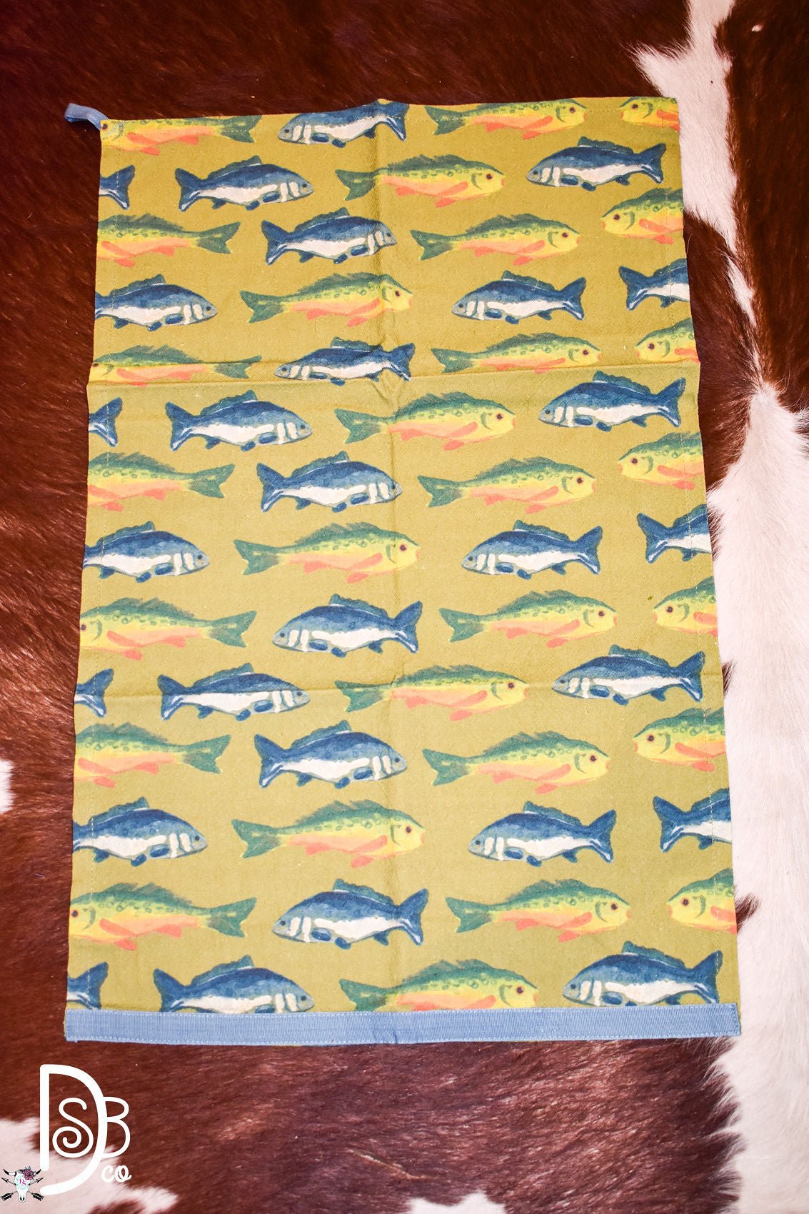 Mud Pie Fish Pattern Towel - Deadwood South Boutique & Company LLC