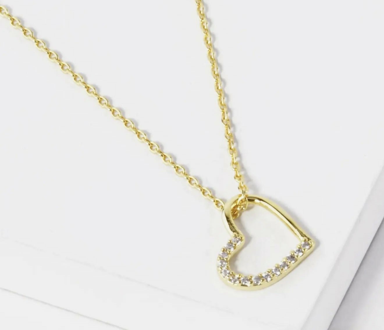 My Heart 18K Gold CZ Pendant - Deadwood South Boutique & Company LLC