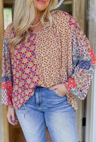 Nancy Floral Tied V - Neck Top - Deadwood South Boutique & Company LLC