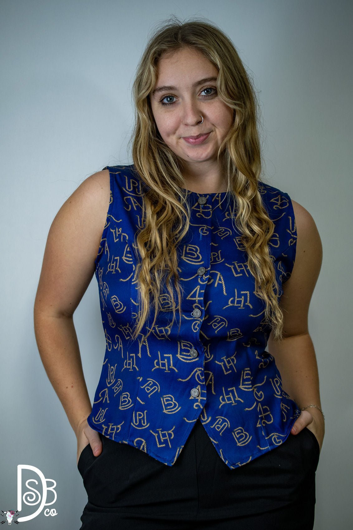 Navy Blue Branded Vest - Deadwood South Boutique & Company LLC