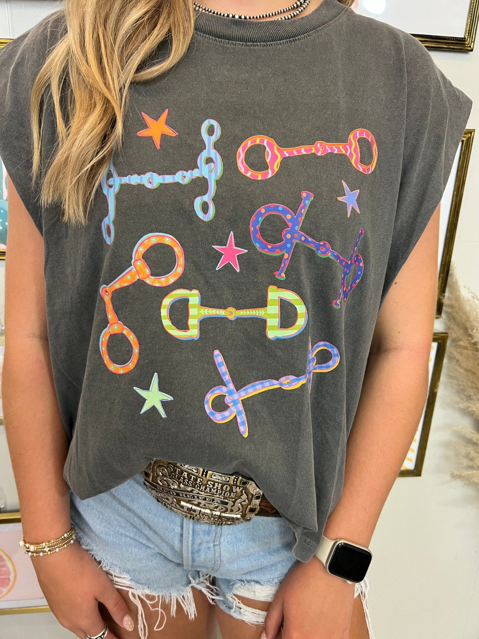 Neon Bits Graphic Muscle Tank - Deadwood South Boutique & Company LLC