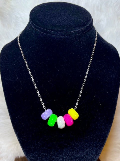 Neon Pop Bead Necklace - Deadwood South Boutique & Company LLC