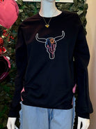 Neon Skull Embroidered Crewneck Sweatshirt - Deadwood South Boutique & Company LLC