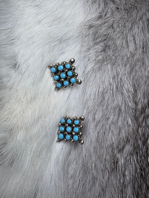 Niner Square Sterling & Turquoise Earrings - Deadwood South Boutique & Company LLC