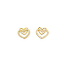 OMG Heart Sterling Silver Gold Earrings - Deadwood South Boutique & Company LLC