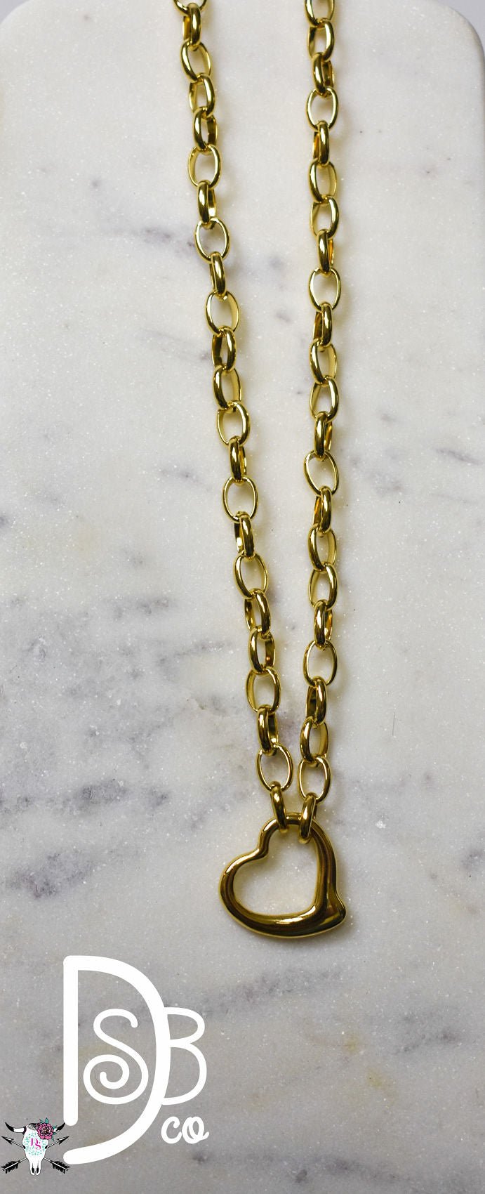 OMG WR Gold Heart Necklace - Deadwood South Boutique & Company LLC