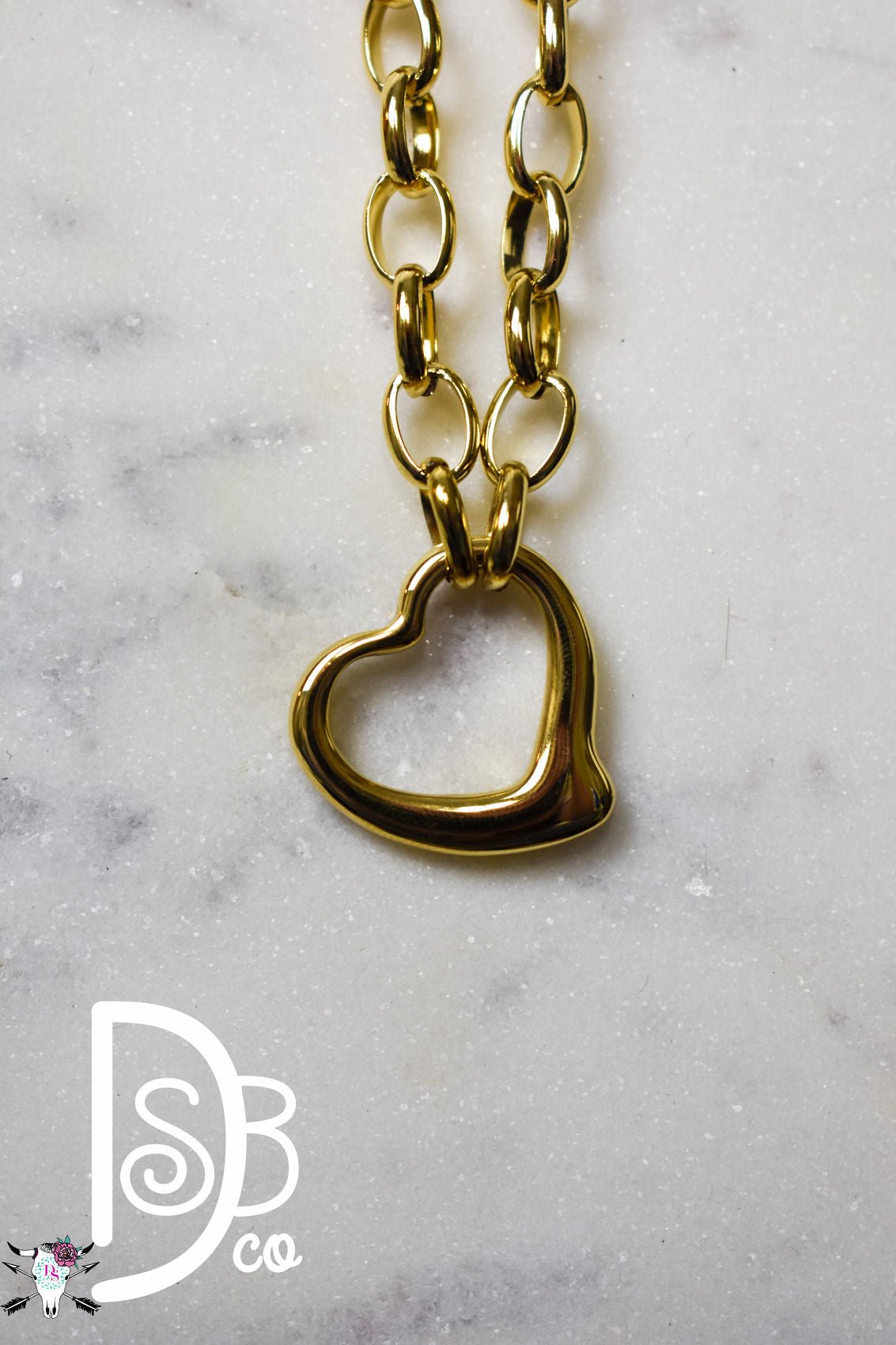 OMG WR Gold Heart Necklace - Deadwood South Boutique & Company LLC