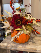 Orange pumpkin arrangement - Deadwood South Boutique & Company LLC