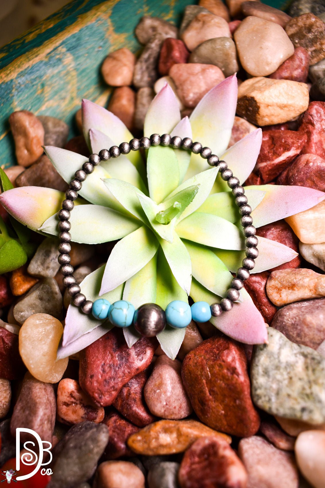 Pearls & Turquoise Stretch Bracelet - Deadwood South Boutique & Company LLC