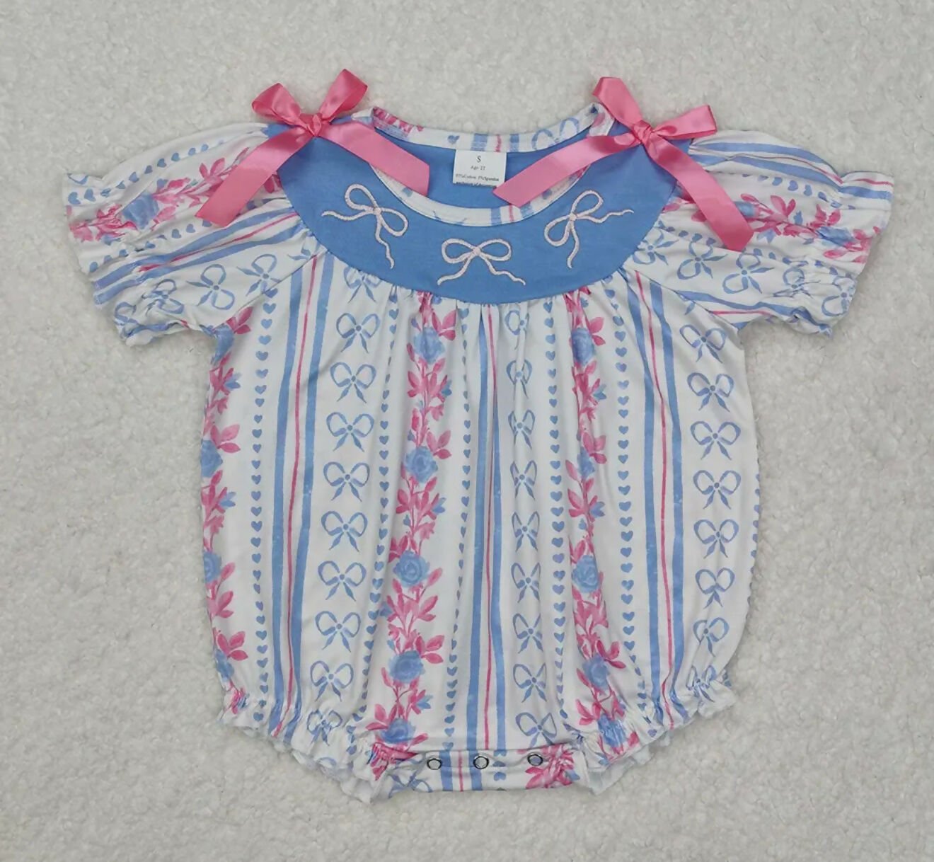 Pink & Blue Bows Bubble Outfit - Deadwood South Boutique & Company LLC