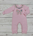 Pink Bow Applique’ Romper - Deadwood South Boutique & Company LLC