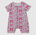 Pink Bows Romper w/zipper - Deadwood South Boutique & Company LLC