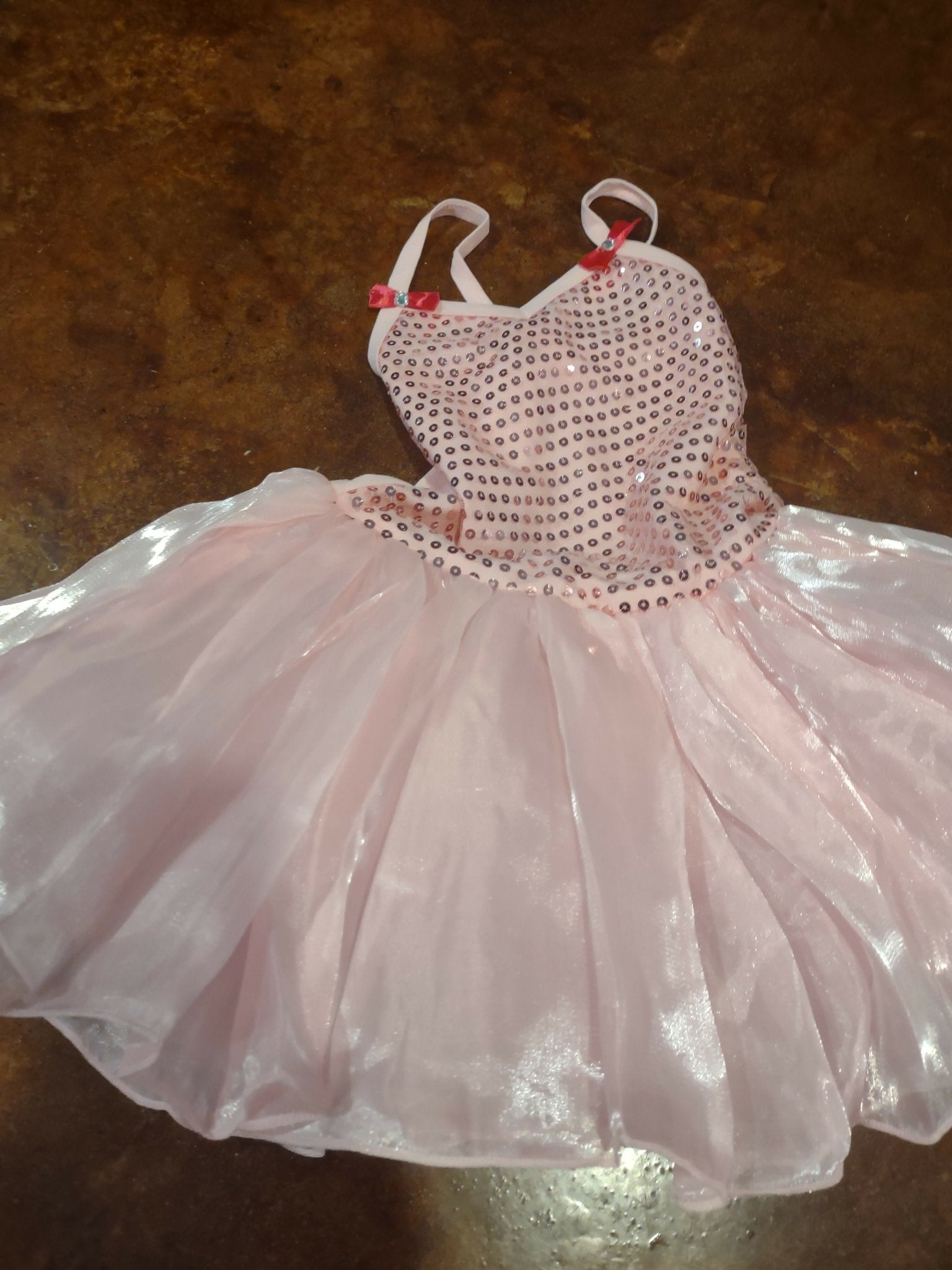 Pink Sequin Skirted Leotard - Deadwood South Boutique & Company LLC