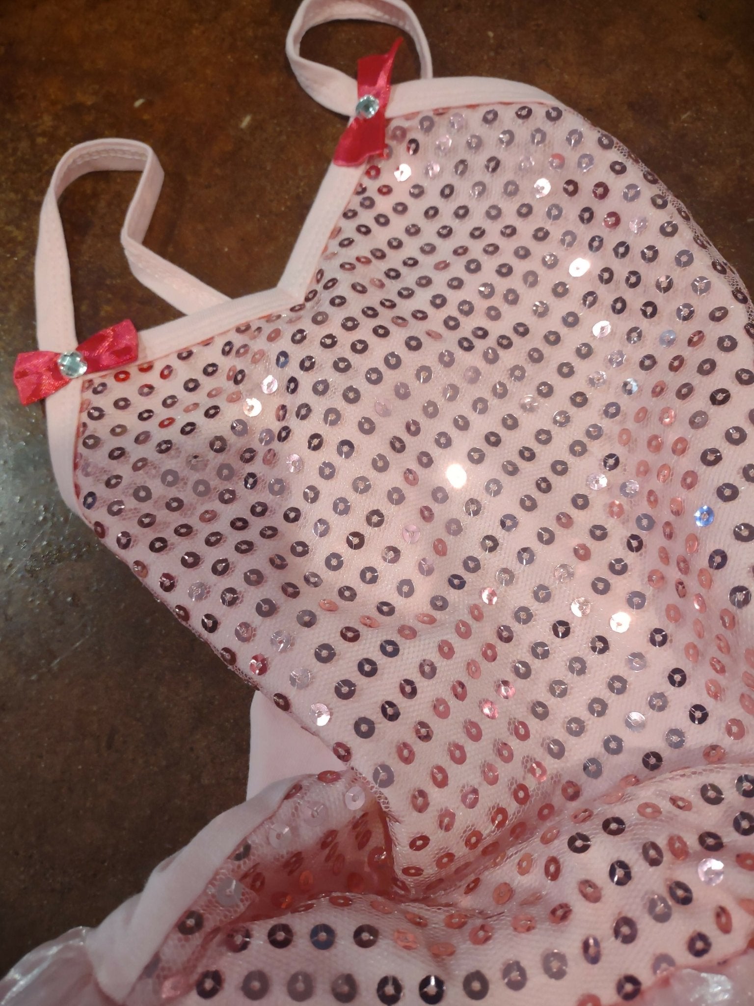 Pink Sequin Skirted Leotard - Deadwood South Boutique & Company LLC